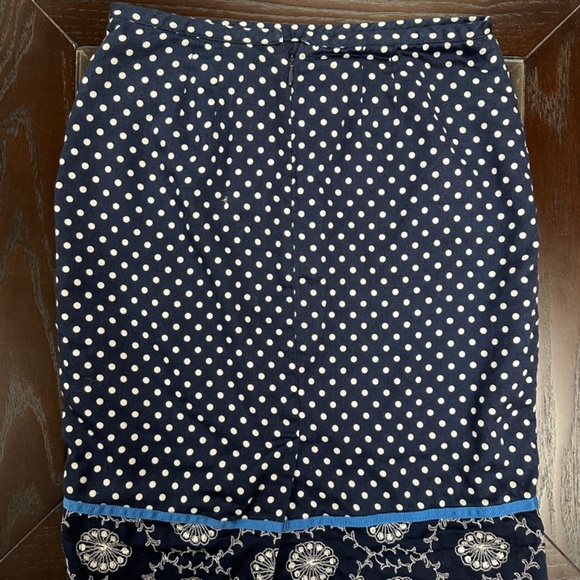 *LOFT* Blue x White Polka Dot Skirt Size 2 - Picture 3 of 5